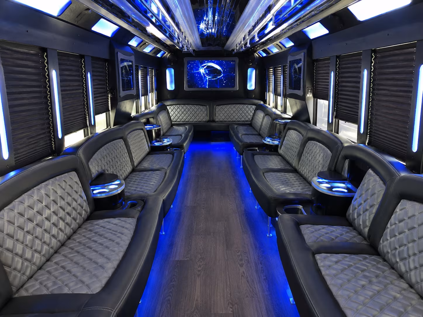 adult milestone birthday party buses along the houston ship channel
