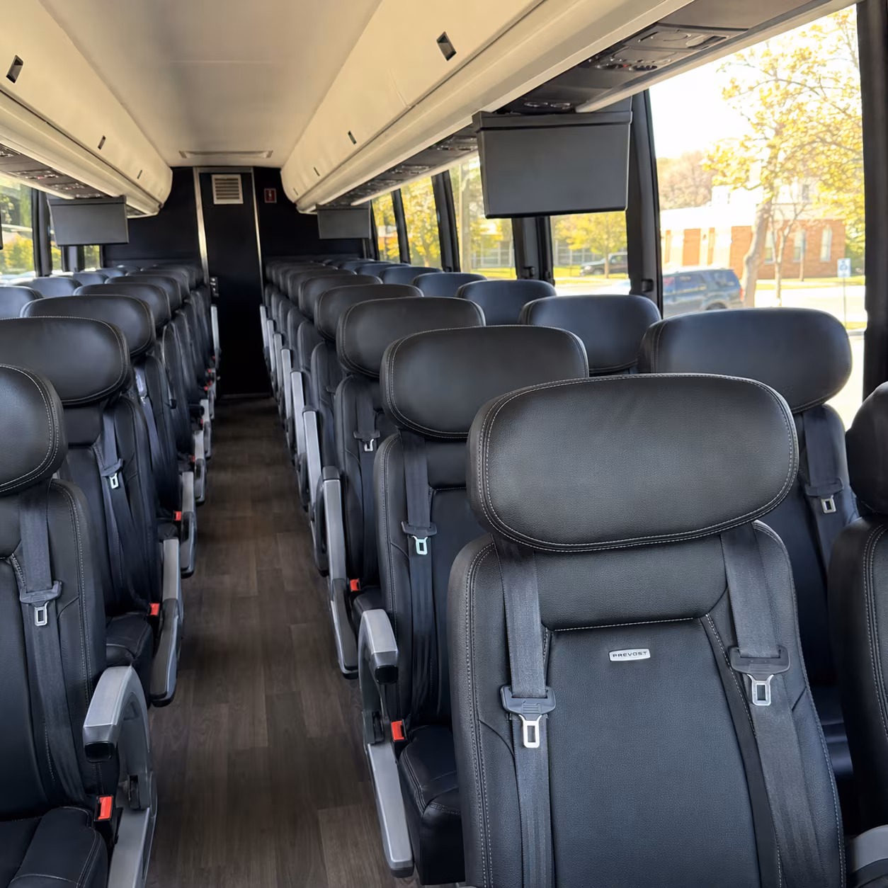 pasadena 45 passenger charter bus inside