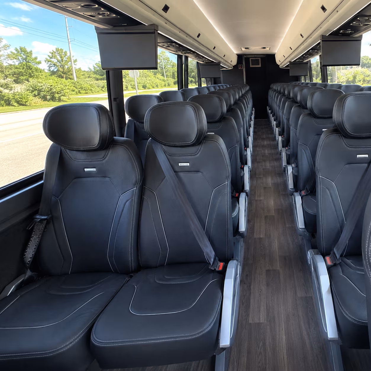 pasadena 47 passenger charter bus inside